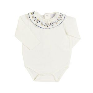 Pepa London Girls  Floral Embroidered Collar Dress, Blue